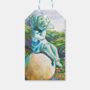 Étiquettes-cadeau Statue de l'ange du jardin botanique