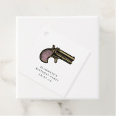 Étiquettes Cadeau Steampunk rose et or (En situation)