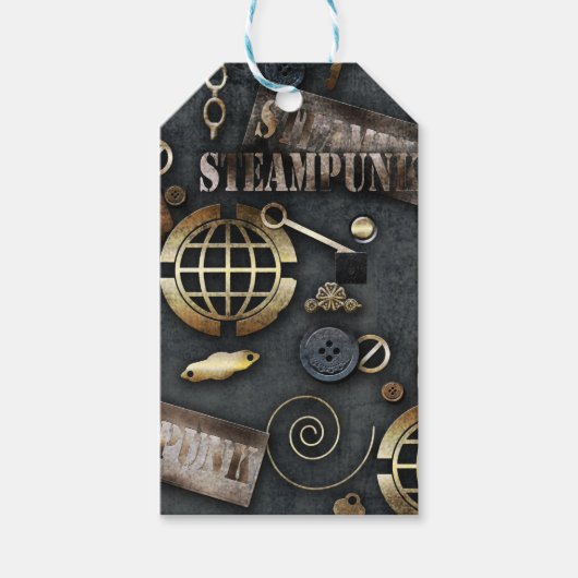 Étiquettes-cadeau Steampunk, scrapbooking (Devant)
