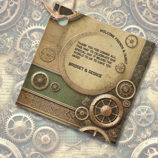 Étiquettes Cadeau Steampunk Victorian Gearwork Mariage merci