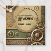 Étiquettes Cadeau Steampunk Victorian Gearwork Mariage merci (Devant)