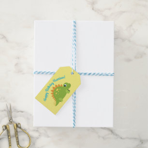 Étiquettes-cadeau Stegosaurus Dinosaur fête d'anniversaire
