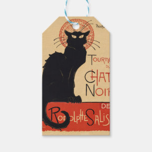 Étiquettes-cadeau Steinlen Art Nouveau Chat Noir Vintage Imprimé Chi