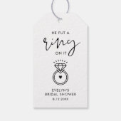 Étiquettes-cadeau STELLA Il a mis une bague sur la Fête des mariées  (Dos)