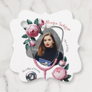 Étiquettes Cadeau Stéthoscope Roses Roses Fleurs Roses Modernes pour
