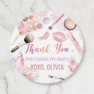 Étiquettes Cadeau Stick d'Anniversaire de Glitz Party Spa rose