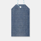 Étiquettes-cadeau Stick Girl en robe bleu Jean (Dos)