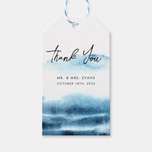 Étiquettes-cadeau Sticker Merci pour un Mariage moderne. (Devant)