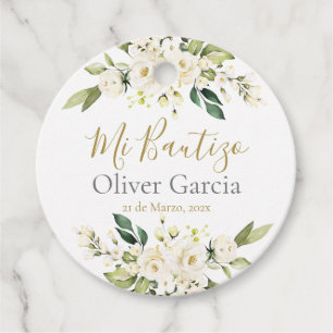 Étiquettes Cadeau Sticker rond classique Mi Bautizo