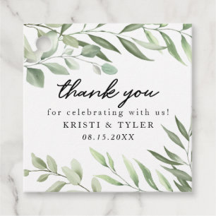 Étiquettes Cadeau Stickers Mariage Feuille de verdure simple