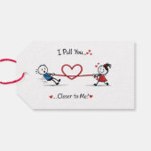 Étiquettes-cadeau Stickman Tug of Love (Dos (Horizontal))