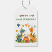 Étiquettes-cadeau "Stompe sur Dinosaur Anniversaire (Devant)