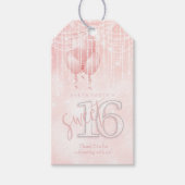 Étiquettes-cadeau String Lights & Balloons Sweet 16 Rose Gold ID473 (Devant)