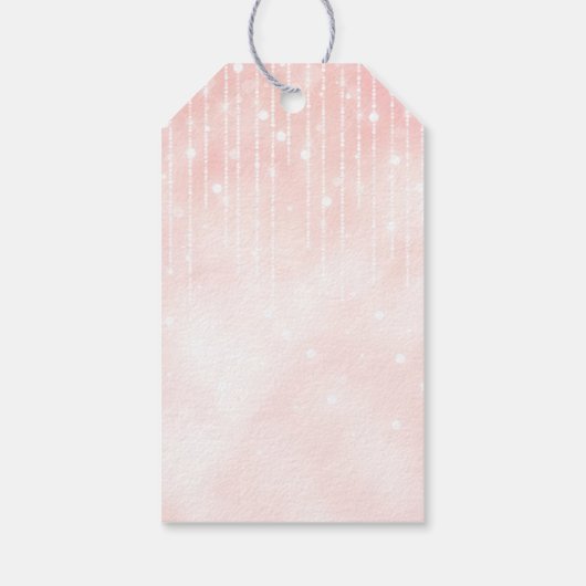 Étiquettes-cadeau String Lights & Balloons Sweet 16 Rose Gold ID473 (Dos)