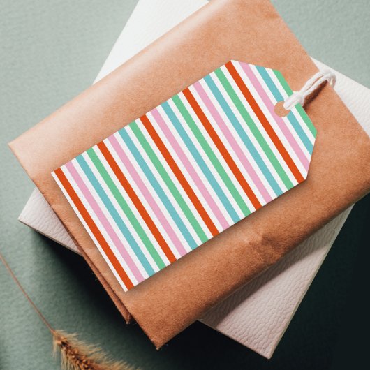 Étiquettes-cadeau Stripe pattern | Colorful Christmas Cheer