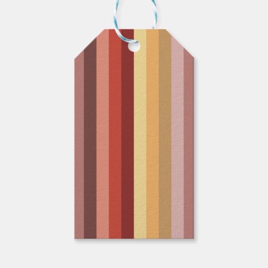 ÉTIQUETTES-CADEAU STRIPES COLORÉS AUTOMNE (Devant)