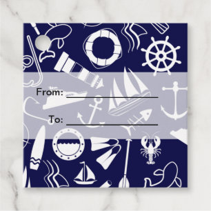 Étiquettes Cadeau Style Côtier Nautique Cadeau Et Favoriser Tags