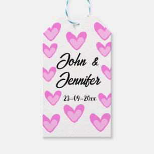 Étiquettes-cadeau style de texte simple et blanc mariage
