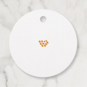 Étiquettes Cadeau Style Décoratif, Orange Mouillé, Rouge Cornell
