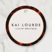 Étiquettes Cadeau Style Tortoiseshell Chic Luxe (Dos)