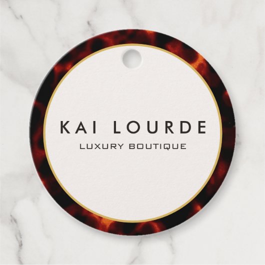 Étiquettes Cadeau Style Tortoiseshell Chic Luxe (Devant)
