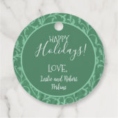 Étiquettes Cadeau Style Victorien Sage Green Paisley (Dos)