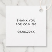 Étiquettes Cadeau Stylisé Peacock Feather Mariage moderne Carré (Dos)