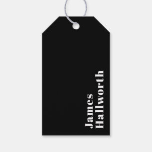 Étiquettes-cadeau Stylish Editable Retro Modern Name (ou autre texte