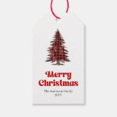 Étiquettes-cadeau Stylish Red Black Plaid Christmas Tag (Devant)