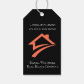 Étiquettes-cadeau Stylish Unique Black Real Estate Agent (Devant)