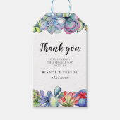 Étiquettes-cadeau Succulent cactus aquarelle mariage (Devant)