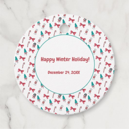 Étiquettes Cadeau Sucre de canne de Noël Motif (Devant)