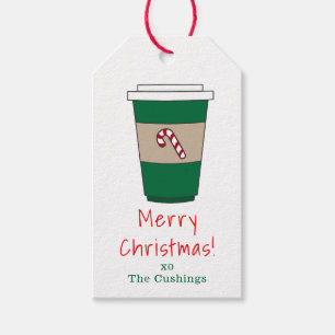 Étiquettes-cadeau Sucre de canne de Noël personnalisé Thé de café