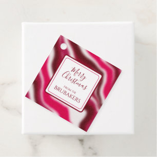 Étiquettes Cadeau Sucre de canne moderne personnalisé Nom de Noël ro