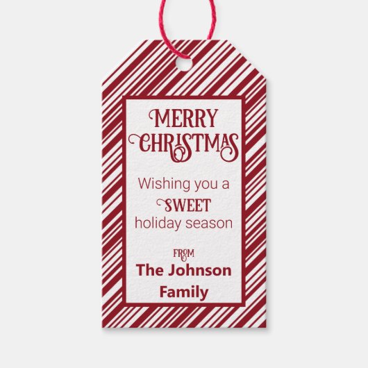 Étiquettes-cadeau Sucre de canne Rétro (Devant)