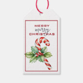 ÉTIQUETTES-CADEAU SUCRE DE CANNE ROUGE ET BLANC TRADITIONNEL NOËL (Devant)