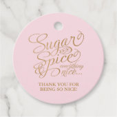 Étiquettes Cadeau Sucre rose et or et Merci d'épices (Devant)