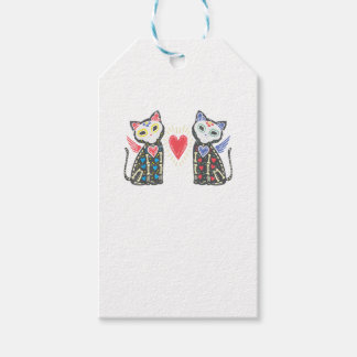 Étiquettes-cadeau Sugar Skull Cats Calavera Dia De Muertos Mexican H