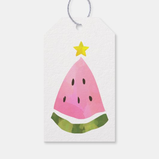 Étiquettes-cadeau Summer Watermelon Christmas Tree Present (Dos)