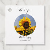 Étiquettes Cadeau Sunflower Blue Sky Rustic Mariage Cadeau (Devant)