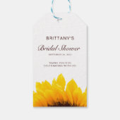 Étiquettes-cadeau Sunflower jaune Nom Script Fête des mariées modern (Dos)