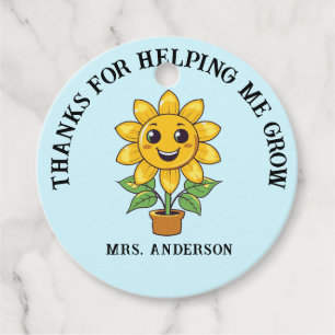 Étiquettes Cadeau Sunflower merci de m'aider à devenir professeur
