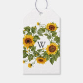 Étiquettes-cadeau Sunflower Monogram (Devant)