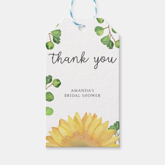 Étiquettes-cadeau Sunflower nite nuptiale merci (Devant)
