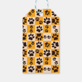 Étiquettes-cadeau Sunny Cat Paw Print Checkerboard (Devant)