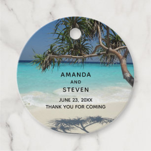 Étiquettes Cadeau Sunny Tropical Beach Ocean Paradise Mariage