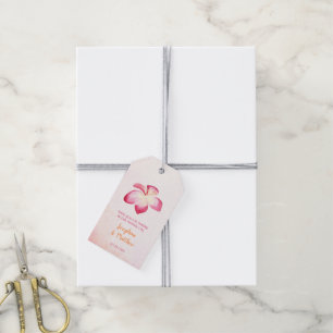 Étiquettes-cadeau Sunset Plumeria Rose Aquarelle Mariage Favor Tags