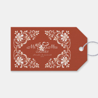 Étiquettes-cadeau Sunset Rust Shabby Chic Mr & Mrs Wedding Gift Tag