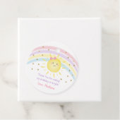 Étiquettes Cadeau Sunshine Arc-en-ciel rose or Pastel Anniversaire (En situation)