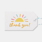 Étiquettes-cadeau Sunshine Jaune merci (Devant (Horizontal))